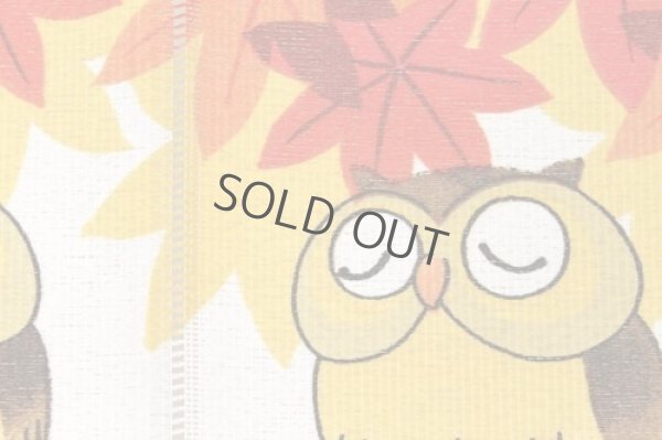 Photo4: Noren Japanese Curtain Doorway NM SD autumn owl rabbit 85 x 150 cm