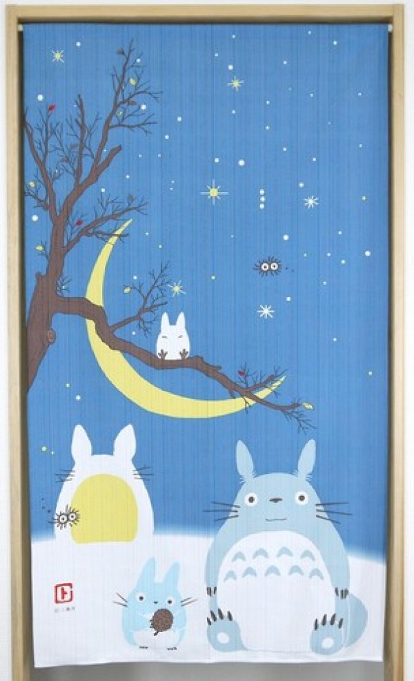 Photo1: Noren Japanese Curtain Doorway NM SD My Neighbor Totoro winter 85 x 150 cm