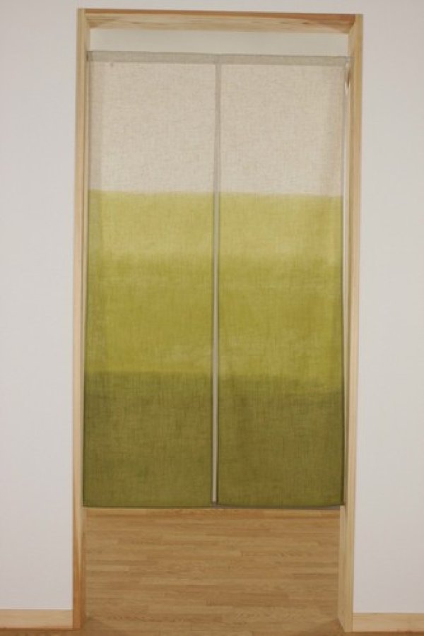 Photo4: Noren Japanese Curtain Doorway NM SD gradation dark green 85 x 150 cm