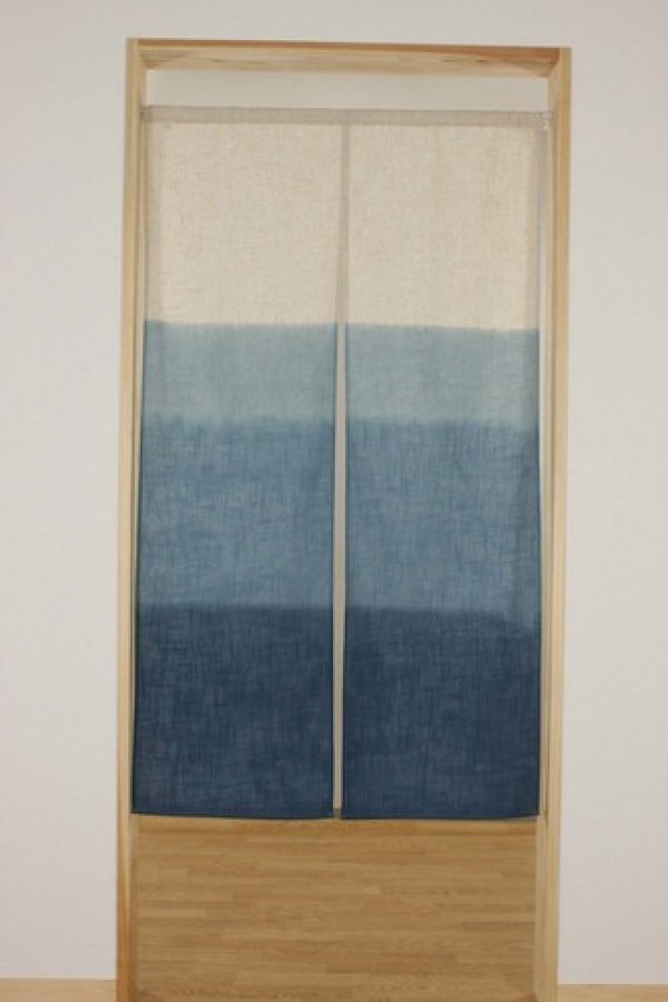 Photo3: Noren Japanese Curtain Doorway NM SD gradation blue 85 x 150 cm