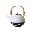 Photo1: Arita Porcelain sd Dobin Japanese tea pot polka dot navy blue 600ml  (1)