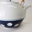 Photo3: Arita Porcelain sd Dobin Japanese tea pot polka dot navy blue 600ml 