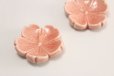 Photo1: Japanese chopstick rest Cherry blossoms shape by kiyomizu ware (Set of 2) (1)