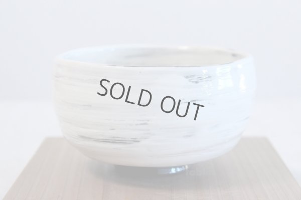 Photo5: Arita porcelain Japanese tea bowl black dirt white gla chawan Matcha Green Tea 