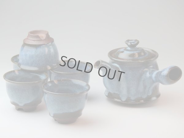 Photo1: Japanese tea pot cups set Hagi ware Yutaka Shindo wa pottery tea strainer 400ml