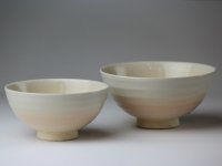 Hagi yaki ware Japanese rice bowl Himedo maru set of 2