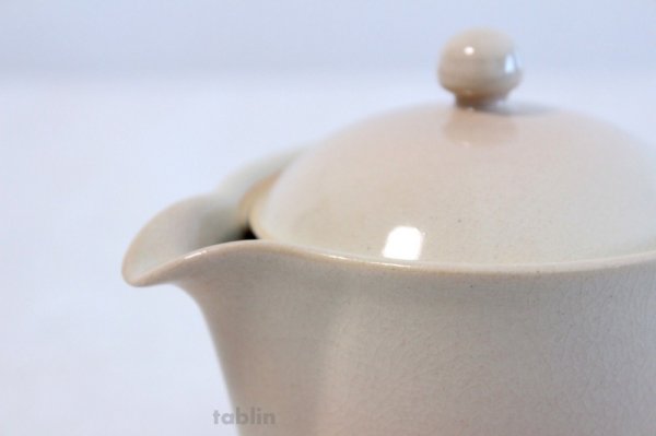Photo2: Hagi yaki ware Japanese tea pot Himetuti with stainless tea strainer 280ml