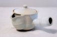 Photo1: Hagi yaki ware Japanese tea pot Botan kyusu with stainless tea strainer 340ml (1)