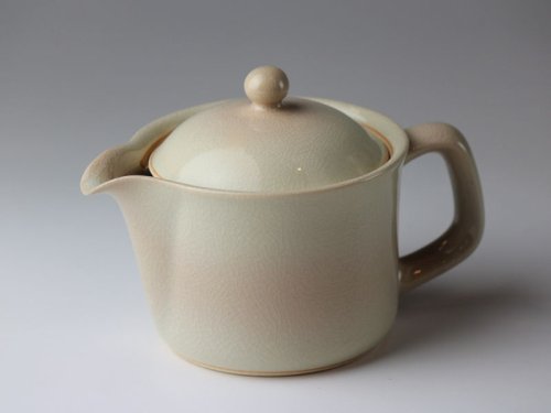 Other Images2: Hagi yaki ware Japanese tea pot Himetuti with stainless tea strainer 280ml