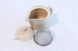 Photo5: Hagi yaki ware Japanese tea pot Himetuti with stainless tea strainer 280ml (5)
