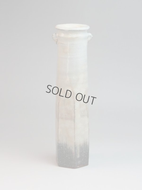 Photo10: Hagi yaki ware Japanese vase Gohonte hanaike Choun H 26cm
