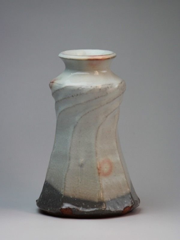 Photo1: Hagi yaki ware Japanese vase Suehiro hanaike Kohei H 19cm