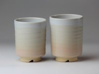 Hagi yaki ware Japanese tea cups pottery Himetuchi 