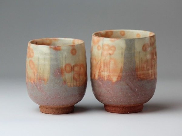 Photo2: Hagi yaki ware Japanese tea cups pottery Ayado hai