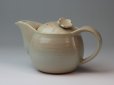 Photo2: Hagi yaki ware Japanese tea pot cups set Hana with stainless tea strainer 400ml (2)