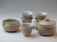 Japanese tea set pot cups yusamashi Houhin himedo pottery tea strainer 200ml