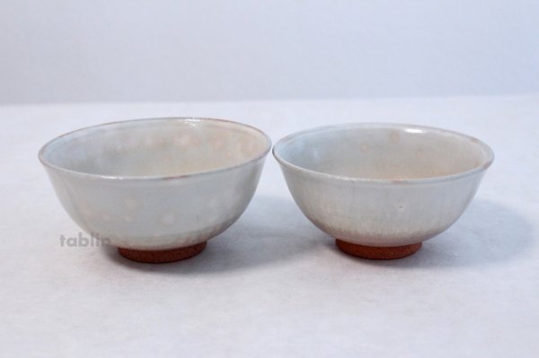 Photo1: Hagi yaki ware Japanese rice bowl Ginbai kumi set of 2