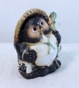 Photo4: Shigaraki pottery Japanese Tanuki Cute Raccoon Dog fukufuku H25cm (4)