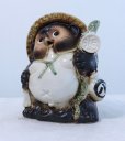 Photo3: Shigaraki pottery Japanese Tanuki Cute Raccoon Dog fukufuku H25cm (3)