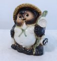 Photo2: Shigaraki pottery Japanese Tanuki Cute Raccoon Dog fukufuku H25cm (2)