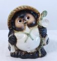 Photo1: Shigaraki pottery Japanese Tanuki Cute Raccoon Dog fukufuku H25cm (1)