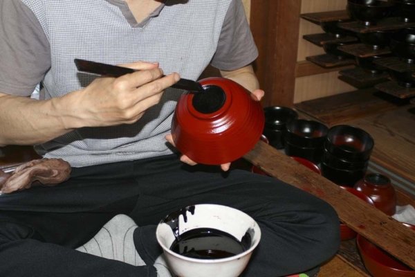 Photo3: Tea Caddy Japanese Shin Natsume Echizen Urushi lacquer Matcha container black plain
