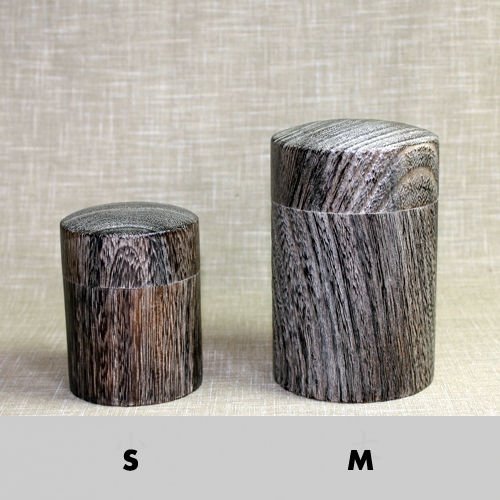 Other Images2: Tea Caddy wooden fired wood tea container made from natural wood size:M