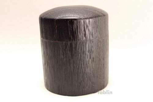 Other Images1: Tea Caddy Japanese wooden fired black wood tea container size:S