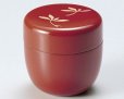 Photo2: Tea Caddy Japanese Natsume Echizen Urushi lacquer Matcha container Orchid Red (2)