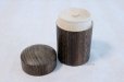 Photo3: Tea Caddy wooden fired wood tea container made from natural wood size:M (3)
