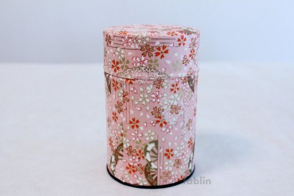 Photo1: Tea Caddy Japanese paper tea container Sakura M