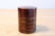 Photo1: Tea Caddy Japanese wooden lacquering tea container made from natural wood (1)