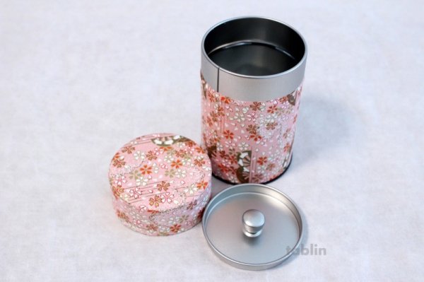 Photo5: Tea Caddy Japanese paper tea container Sakura M