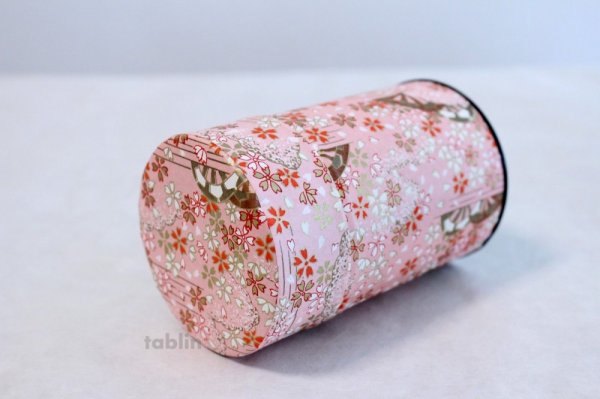 Photo2: Tea Caddy Japanese paper tea container Sakura M