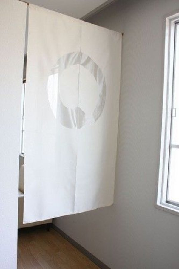 Photo1: Noren Japanese curtain fireproofed Enso trad 85cm x 150cm