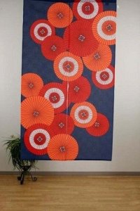 Noren Japanese Curtain Doorway Room Divider Bangasa trad umbrella 85cm x 170cm