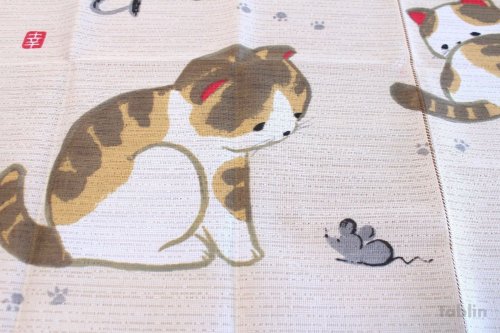 Other Images1: Noren Japanese Curtain Doorway Room Divider Happy cats 85cm x 90cm