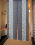 Photo2: Noren Japanese Echizen curtain Sarasa flower W85cm x H150cm (2)