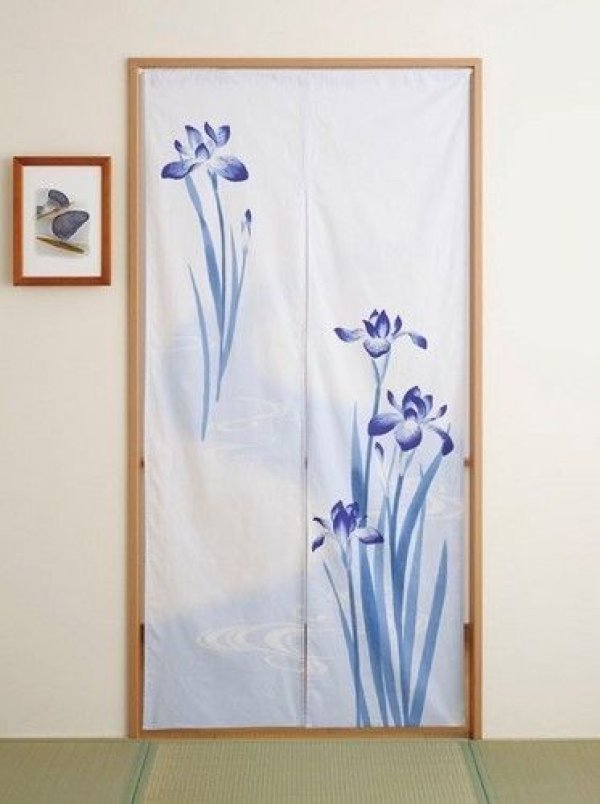 Photo2: Noren Japanese Curtain Doorway sweet flag 85cm x 175cm