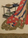 Photo3: Noren Japanese Curtain Doorway Ukiyo-e tanzaku trad women 85cm x 150cm (3)