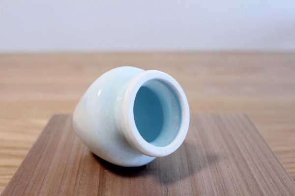 Photo2: Tokoname yaki ware Japanese tea ceremony Cha sen kuse naoshi light blue