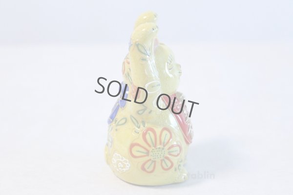 Photo4: Japanese Lucky Cat Kutani yaki ware Porcelain Banzai yellow H 10.5cm