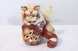 Photo2: Japanese Leo Shishi Dragon Lion dog Kutani Porcelain mori tag and mat H19.5cm (2)