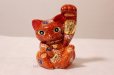 Photo2: Japanese Lucky Cat Kutani Porcelain Maneki Neko cha mori left hand H13.5cm  (2)