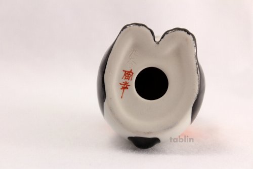 Other Images1: Japanese Lucky Cat Kutani yaki ware Porcelain Maneki Neko Panda 