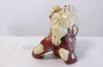 Photo4: Japanese Leo Shishi Dragon Lion dog Kutani Porcelain mori tag and mat H19.5cm (4)