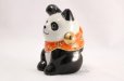 Photo2: Japanese Lucky Cat Kutani yaki ware Porcelain Maneki Neko Panda  (2)