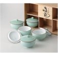 Photo1: Arita porcelain Futatuki Yomogi Japanese tea cup (set of 5) without wood box (1)