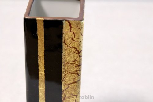 Other Images1: Kutani porcelain rokugo Kinpakusai gold color glaze High Quality Japanese vase H18.5cm