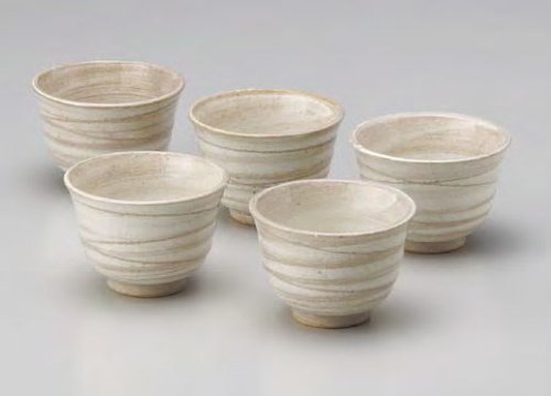 Other Images3: Tokoname yaki ware hainagashi Japanese tea cup (set of 5)